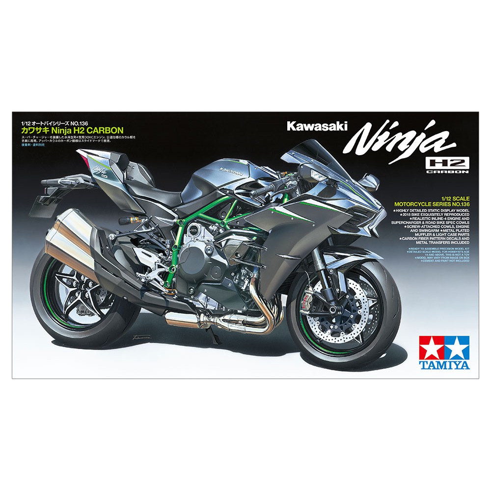 14136 Mô hình xe mô tô 1/12 SCALE Kawasaki Ninja H2 CARBON
