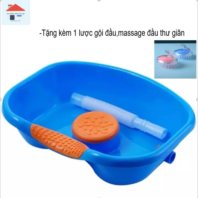 Chậu Gội Đầu Tại Giường, Tại Nhà, Thau Gội Đầu Chất Liệu Nhựa Cao Câp Siêu Bền Dành Cho Người Già Và Trẻ Em