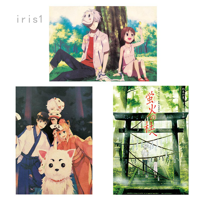 Tranh Treo Tường In Hình Anime Khu Vườn Đom Đóm Trang Trí Nội Thất
