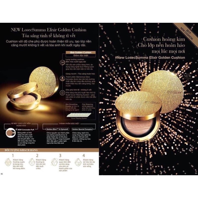 Hộp Chính Phấn nước Su:m37 Sum Losec Summa Elixir Golden  Cushion 15g | BigBuy360 - bigbuy360.vn