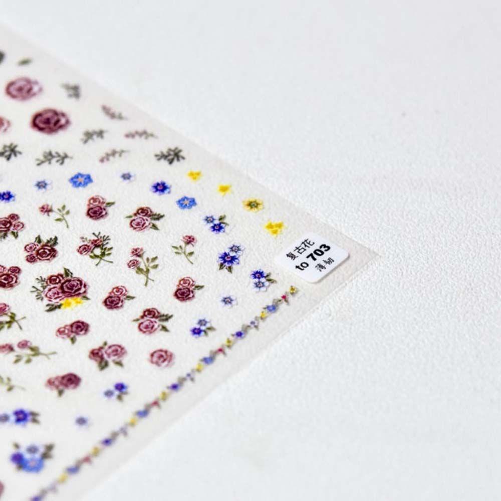 OCEANMAP Miếng Dán Trang Trí Móng Tay 5D Hình Hoa Phong Cách Nhật Bản