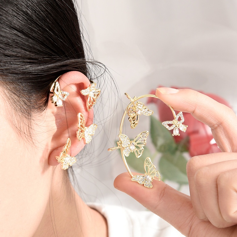 1 Khuyên Tai Hình Bướm Đính Đá Thời Trang Nữ