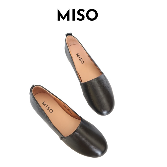 Giày slipon nữ thời trang đế bằng basic da thật êm mềm ôm chân đi làm đi chơi dạo phố MISO M034