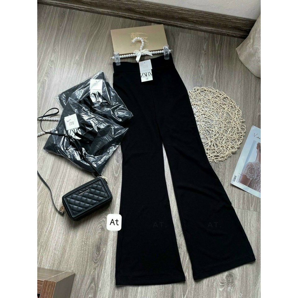 Quần Ống Loe Nữ Cao Cấp Len Tăm Chun Co Giãn 4 Chiều, Lên Fom Siêu Hack Chân  - MAY Fashion