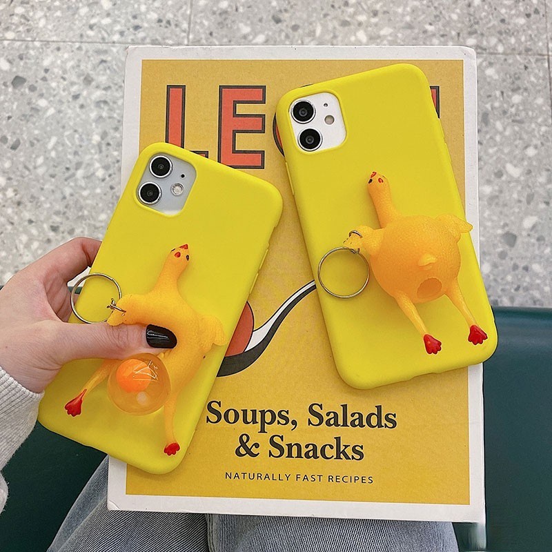 Ốp điện thoại hình gà 3D dành cho Oppo A15S A3S A5S A12 A12E Realme C1 A31 A73 A93 A5 A9 A15 2020 Realme 8 Pro