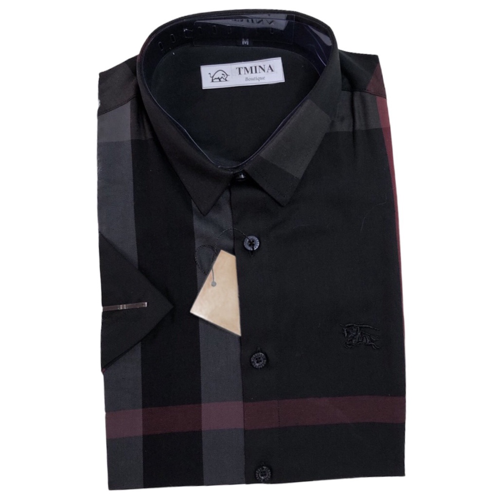 Áo sơ mi nam ngắn tay họa tiết kẻ to chất cotton xịn nhiều màu