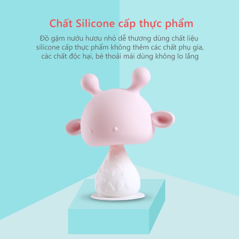 Xắc gặm nướu silicon cầm tay COME HOME an toàn cho bé trên 3 tháng tuổi