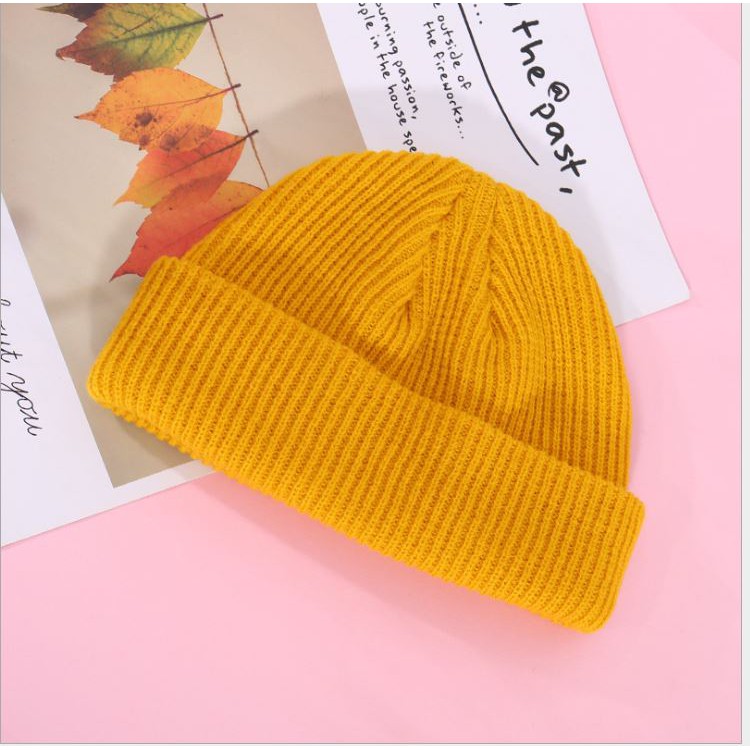 Mũ Len Ulzzang Beanie Trơn Nhiều Màu rẻ nhất (Loại Ngắn) MN08