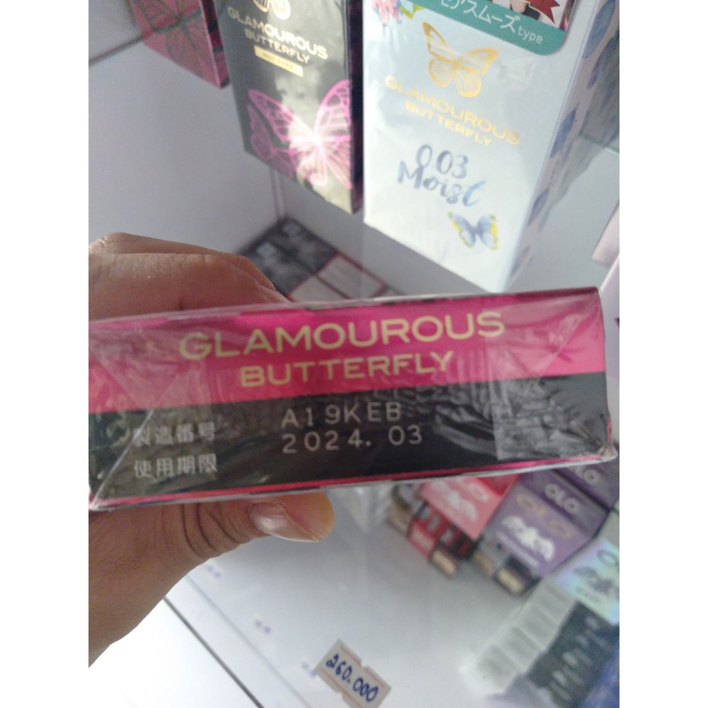 BAO CAO SU Siêu mỏng + Gel ấm áp JEX Glamourous Butterfly Hot - hộp 12 cái