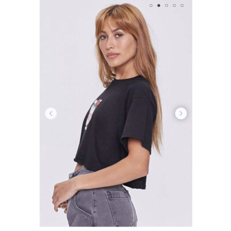 Áo thun crop top form rộng F21 xin