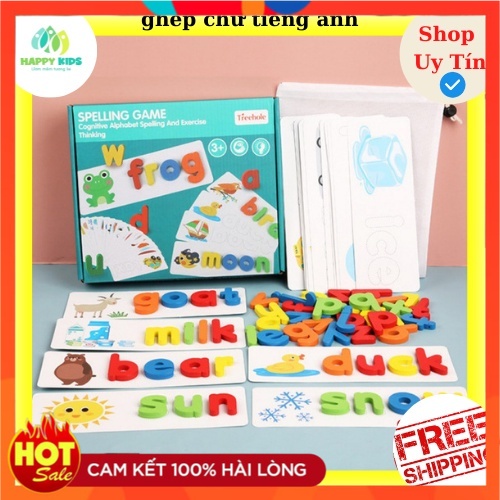 HappyKids – Spelling game – Bộ thẻ Ghép 52 Chữ Cái Tiếng Anh cho bé học tập tư duy và phát triển trí tuệ