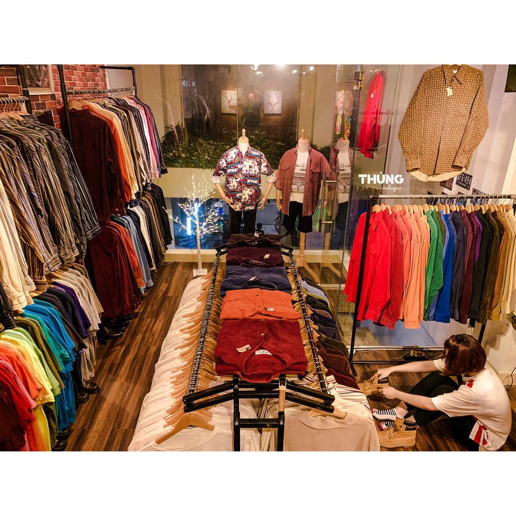 Áo sơ mi nhung tăm unisex | BigBuy360 - bigbuy360.vn