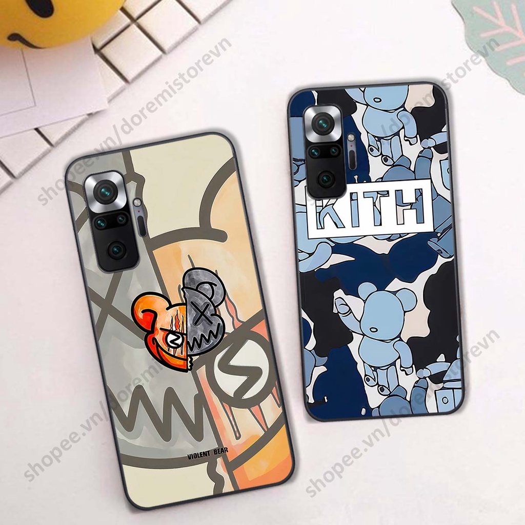 Ốp lưng Xiaomi Redmi Note 10 / Note 10 Pro hình kaws, kith, bear brick nổi 3D phong cách độc đáo