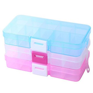 10 Lưới Hộp Nhựa Trong Suốt Lưới Vòng Tay Di Động Bông Tai Hộp Trang Sức