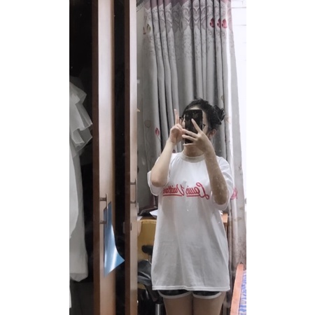 Áo phông lv cổ viền len. Sẵn hàng trắng