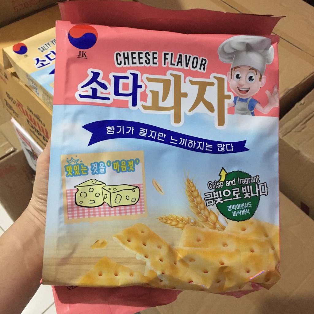 [4 vị] Bánh quy lạt soda cracker ăn kiêng healthy JK Hàn Quốc 420g phù hợp người tiểu đường