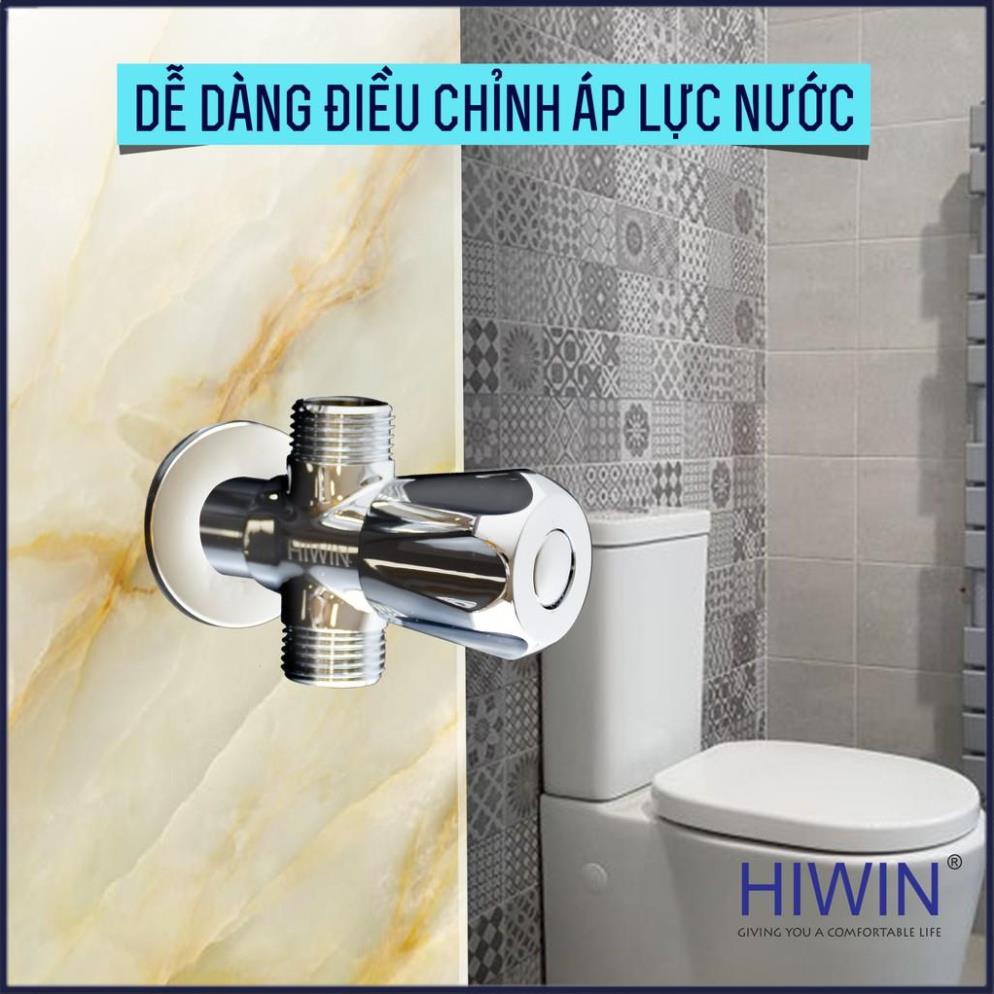 Van T chia nước vòi sen vòi xịt, van giảm áp lực nước chất liệu đồng mặt gương HIWIN JF-3032T
