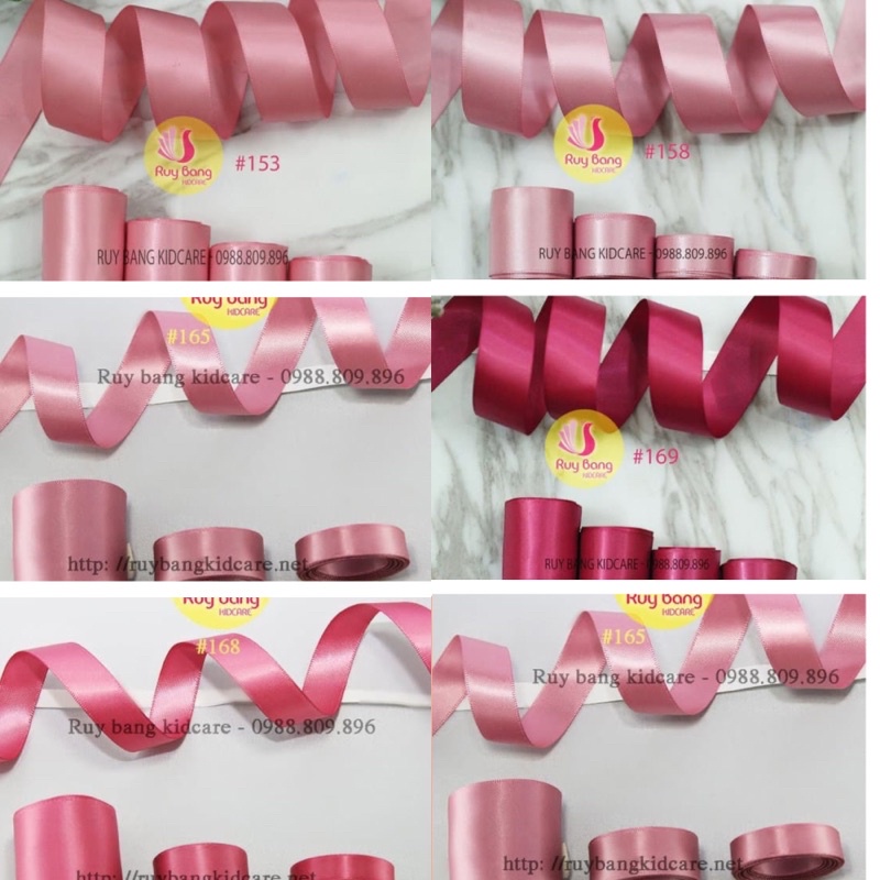 Ruy băng satin ❤️FREESHIP❤️ ruy băng lụa tone hồng