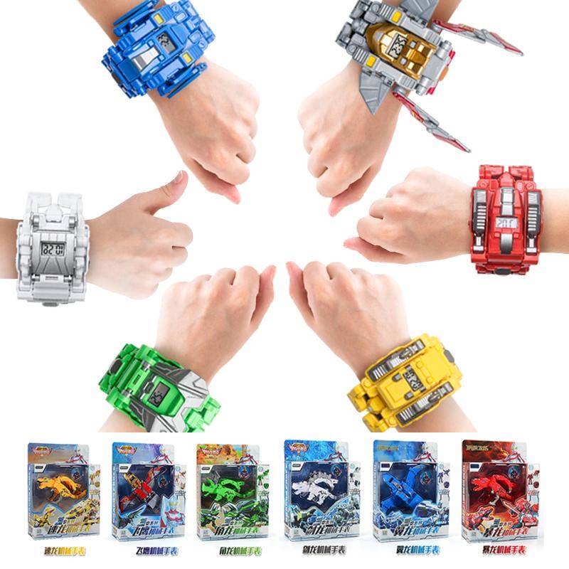 Đồng hồ đeo tay biến hình robot khủng long độc đáo dành cho trẻ em