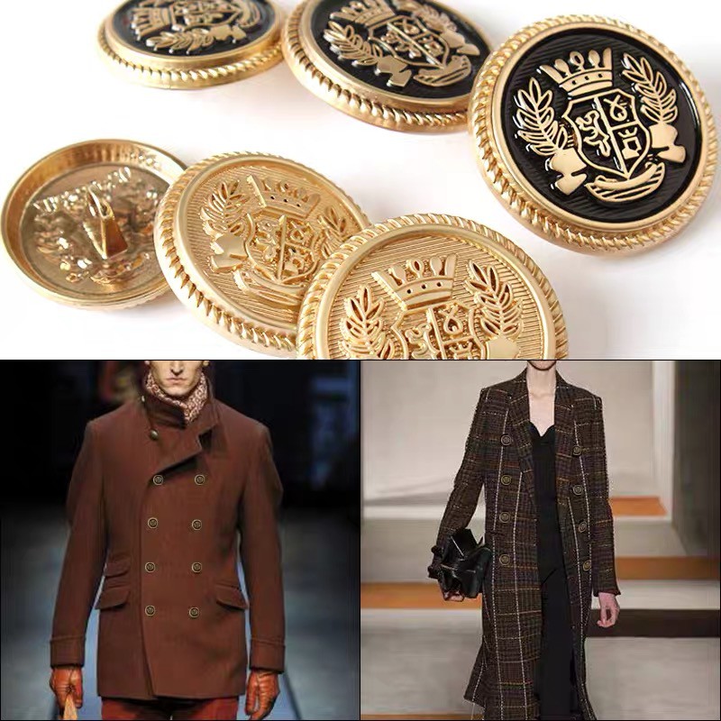 #6 Cúc kim loại cao cấp, cúc tròn kiểu Anh , phù hợp áo vest nam và nữ, áo khoác măng tô, áo khoác dạ 1,8cm
