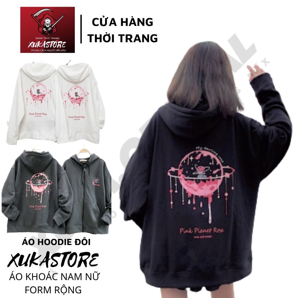 Áo khoác nữ Không Xù lông Crispus Dành Cho Nam Cho Nữ Có Mũ Chất Nỉ hoodie zip Form rộng dáng Unisex XUKA SHOP