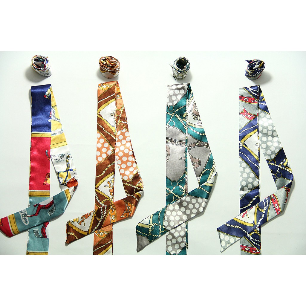 Khăn Lụa Quấn Túi, Phụ kiện Khăn Quai Túi, Khăn Buộc Quai Túi (Hàng có sẵn) [Mẫu khăn ngẫu nhiên không lựa mẫu]