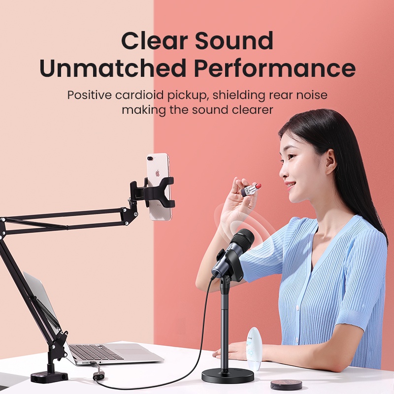 Micro UGREEN Dây Cáp Âm Thanh 3.5mm Cho PC / Điện Thoại Karaoke