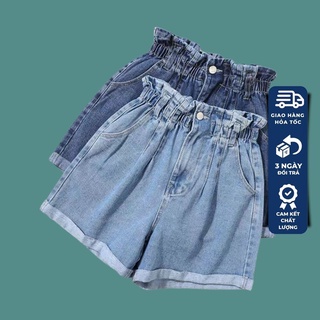 Quần Sort jean nữ lưng thun cao tạo cảm giác thoải mái trẻ trung