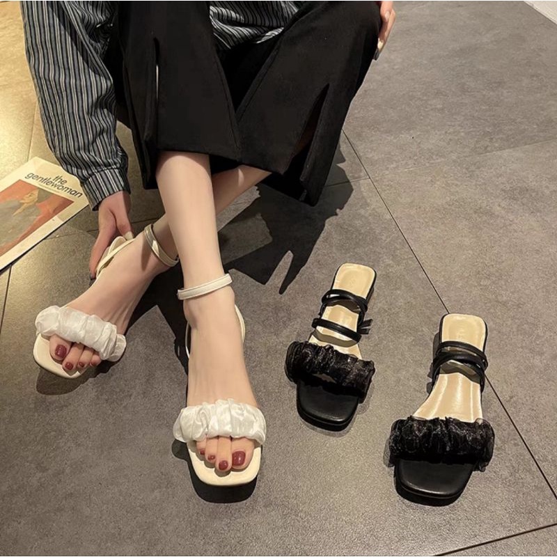 Dép sandal 3p thời trang nữ tính voan tơ xinh mã v5 (kèm ảnh thật)