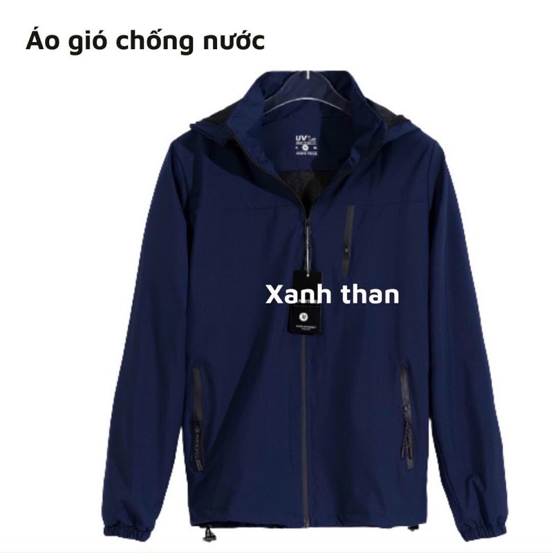 Áo Khoác Gió Nam Nữ Có Mũ Cao Cấp 2 Lớp, Chất Liệu Gió Phủ Nano Chống Nước Chống tia UV