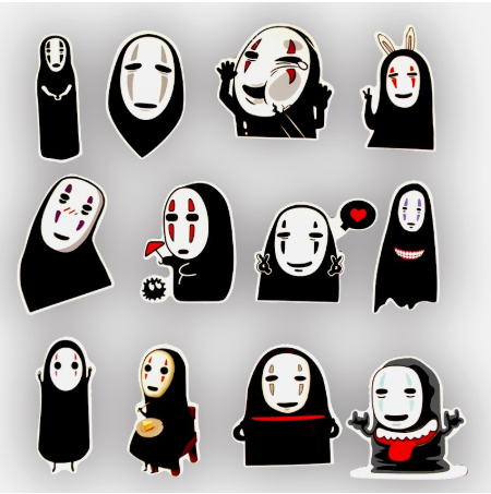 Set 12 Sticker Dán Tường Hình Vô Diện Độc Đáo