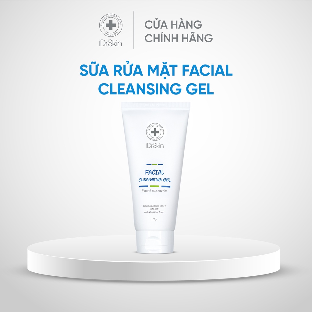 [iDr.Skin Chính Hãng] Sữa rửa mặt sạch sâu IDr.Skin Facial Cleansing Gel hỗ trợ phục hồi phục hồi và tái tạo da 120g