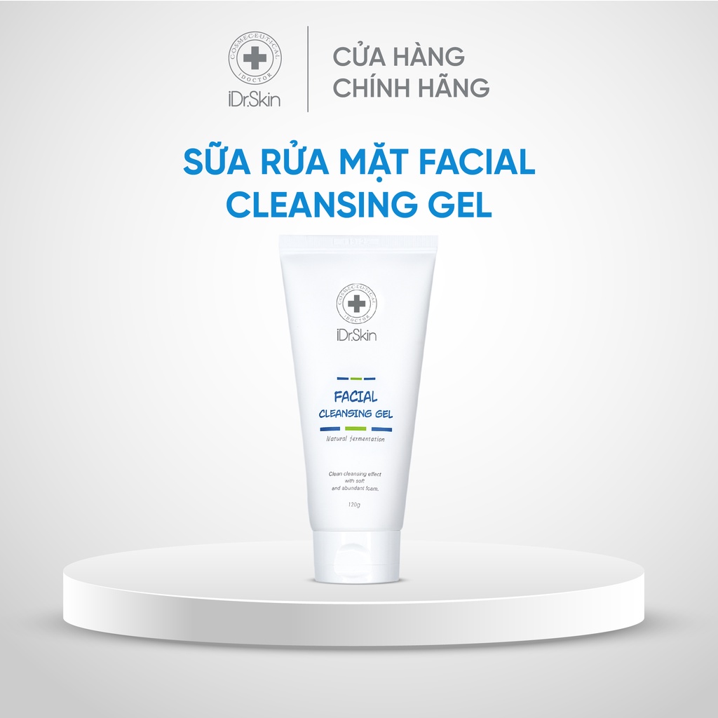 Sữa rửa mặt sạch sâu IDr.Skin Facial Cleansing Gel hỗ trợ phục hồi phục hồi và tái tạo da 120g