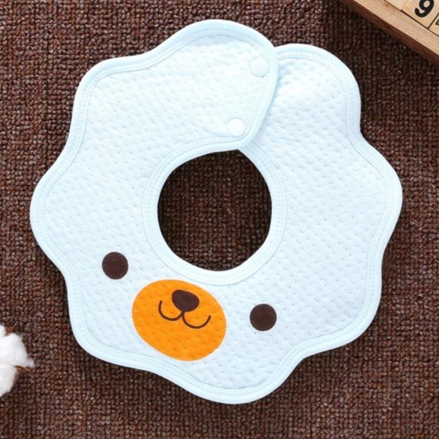 Autumn063 Cotton Baby Bib Waterproof Skin Friendly Flower Petal Shape Newborn Muslin for Kids