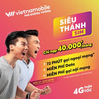 [XẢ KHO 3 NGÀY] Sim 4G Vietnamobile tặng 4GB ngày, tài khoản chính 40.000đ giá siêu rẻ chỉ 49000vnđ - Shop HQ24