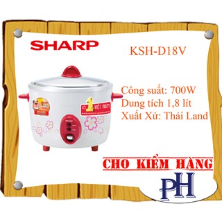 Nồi cơm điện Sharp KSH-D18V 1.8L 700W