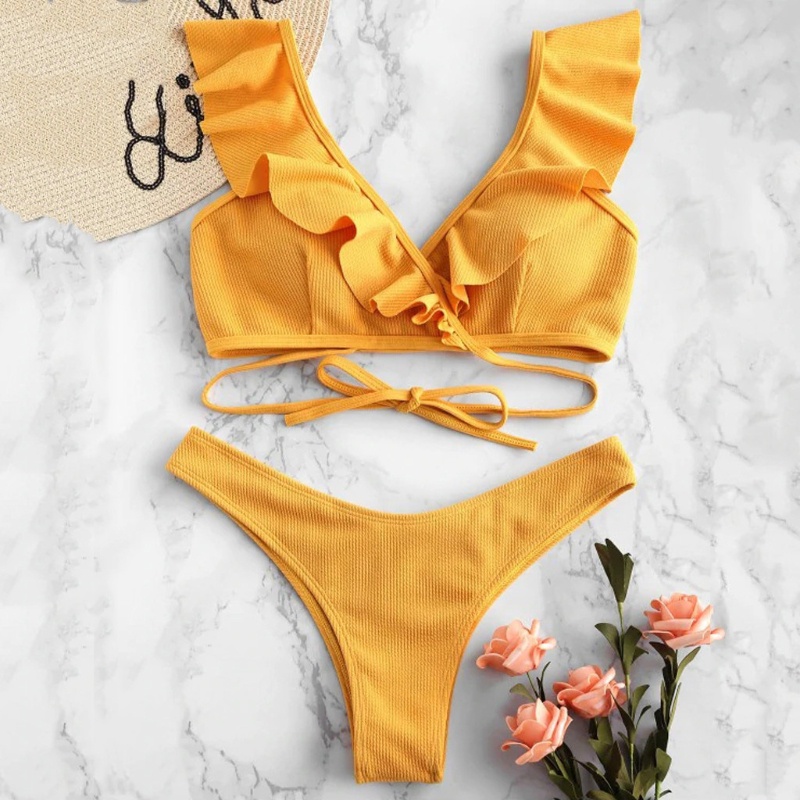 Bộ Bikini 2 Mảnh Màu Sắc Thời Trang Quyến Rũ Cho Nữ