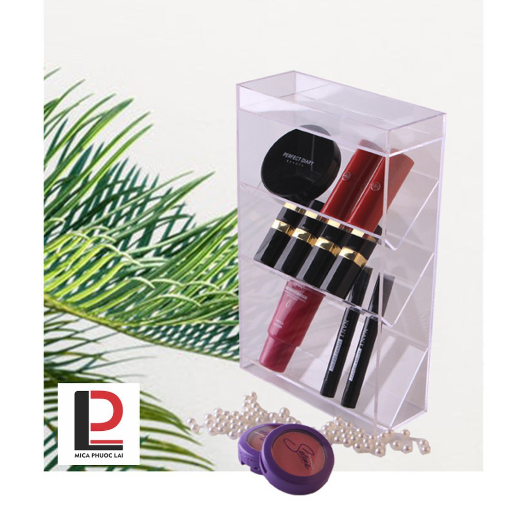 Kệ mica/acrylic trưng bày mỹ phẩm trong suốt