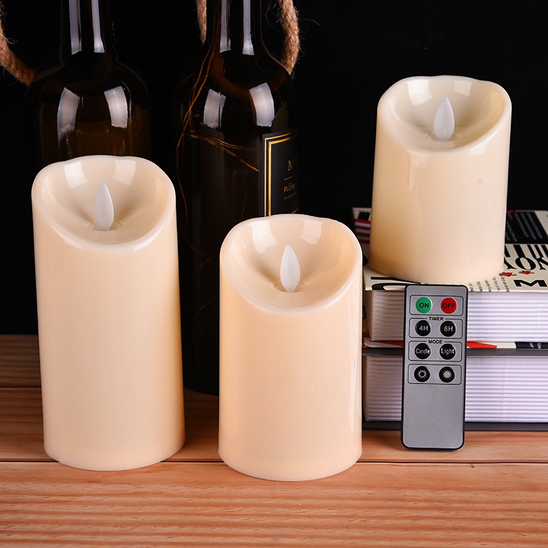 Nến điện tử VỎ NHỰA sử dụng điều khiển từ xa  đèn cầy remote tắt bật tiện lợi trang trí nhà hàng, quán cafe