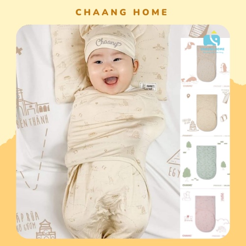 Chaang Quấn kén cotton cho bé sơ sinh Jungle co giãn thoải mái