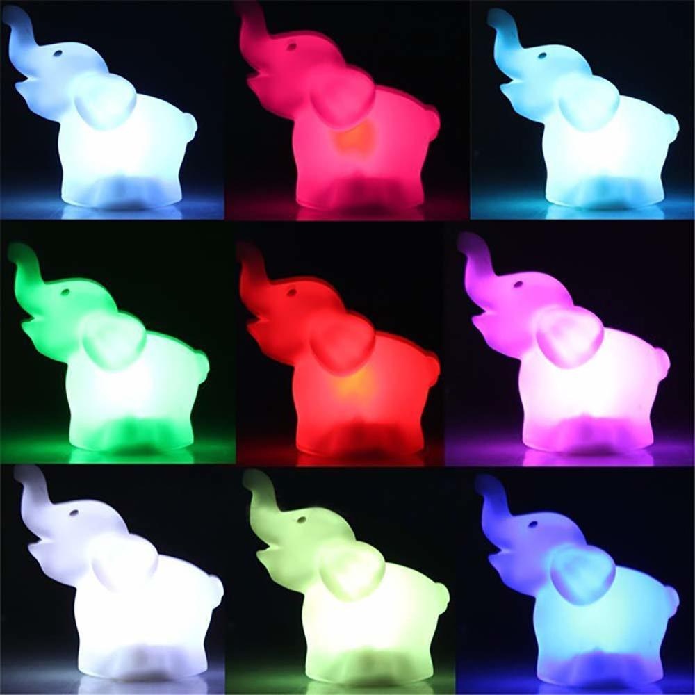 Đèn ngủ LED thiết kế hình chú voi nhiều màu sắc sạc USB trang trí phòng ngủ dành cho bé gái