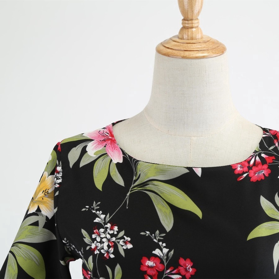 Đầm xòe họa tiết hoa phong cách Vintage | BigBuy360 - bigbuy360.vn