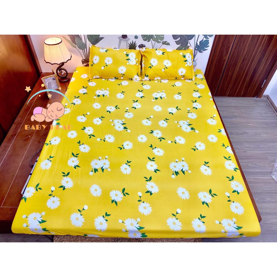 Xả lỗ ga trải giường,Drap ga giường,đủ kích thước,free ship,rẻ nhất tphcm-mã G1228,cúc họa mi vàng