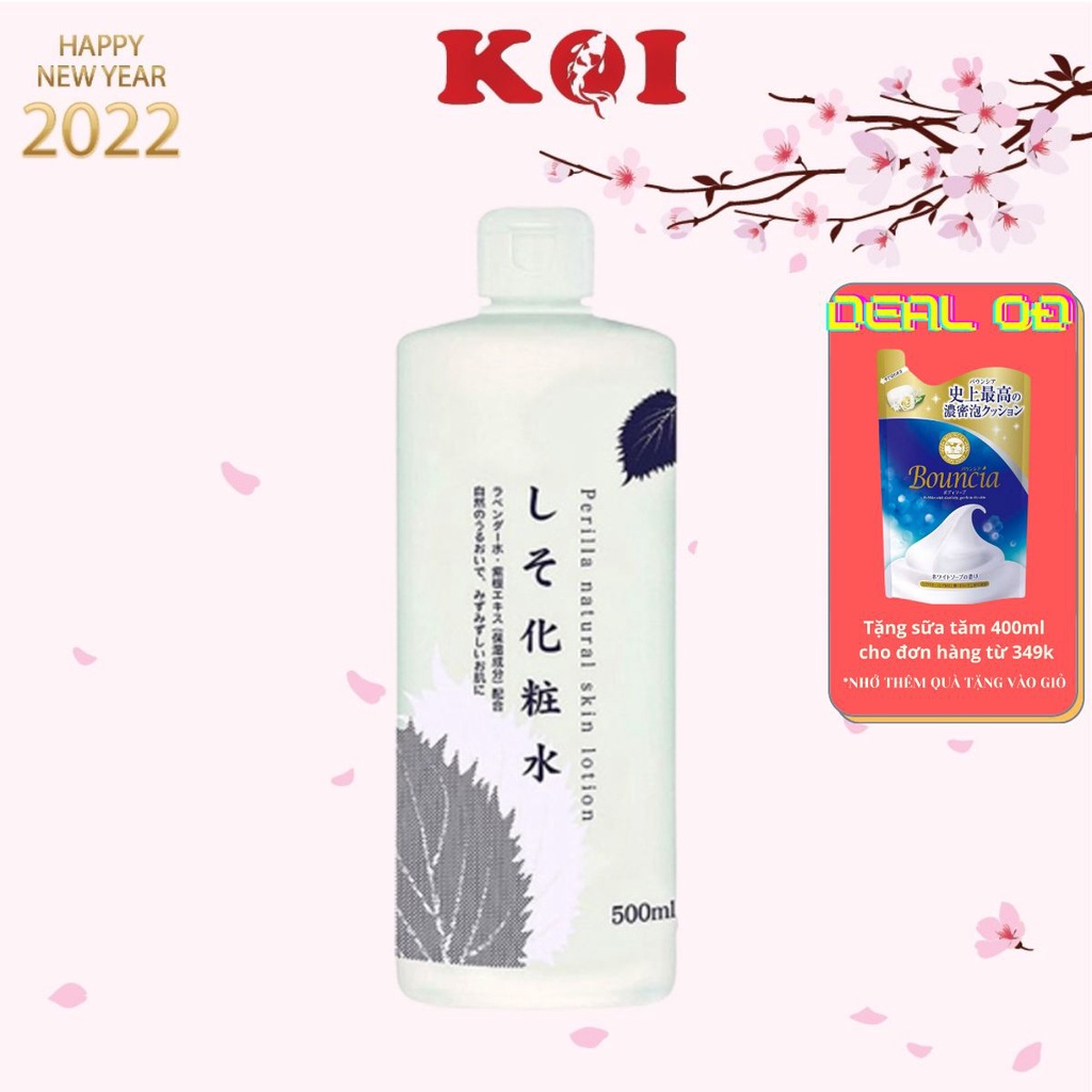 Nước hoa hồng chiết xuất lá tía tô Chinoshio Dokudami Perilla Natural Skin Lotion 500ml