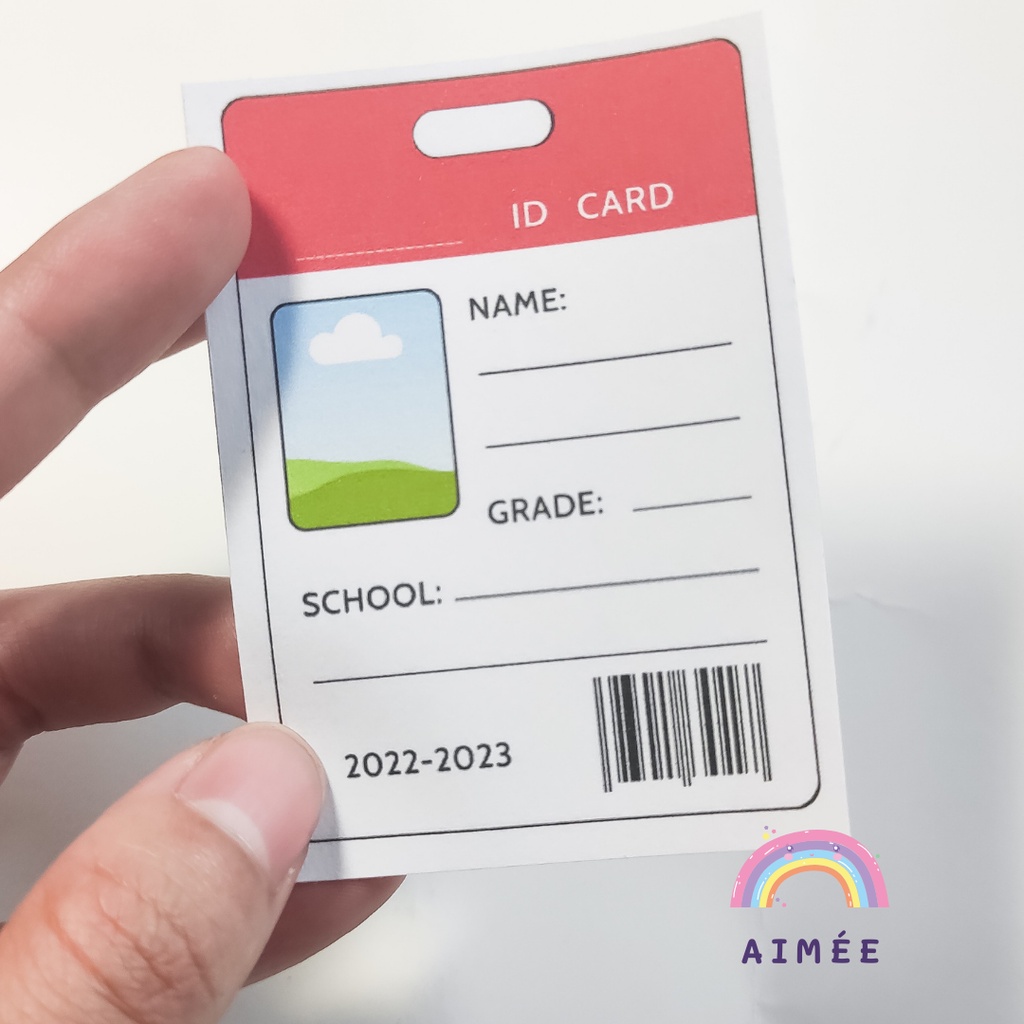 Set 12 nhãn vở ID card | Aimée