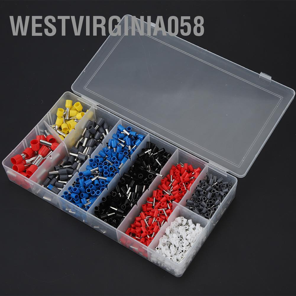 Westvirginia058 1200 cái / bộ Dây Đồng uốn Kết nối Thiết bị đầu cuối ép lạnh cách điện Đầu Pin