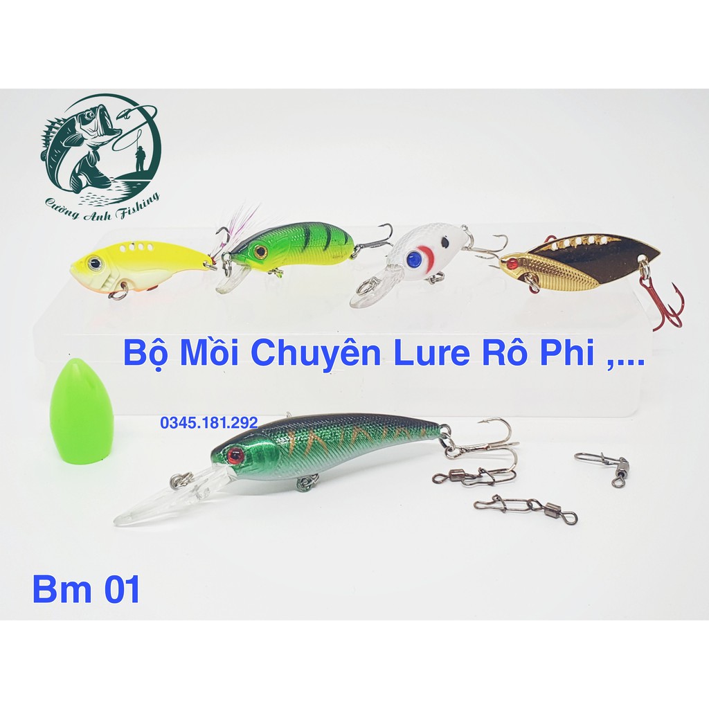 Bộ Mồi chuyên lure rô phi Bm 01 kèm hộp đựng S54