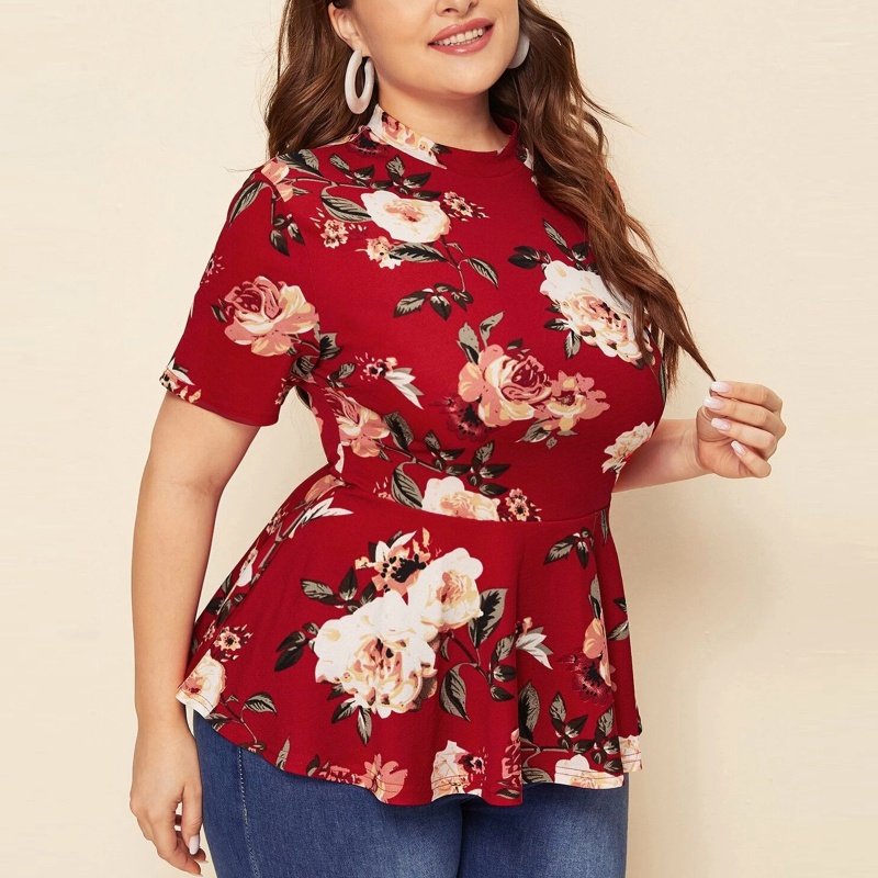 Áo Thun Tay Ngắn Phối Bèo Họa Tiết Hoa Phong Cách Boho Cổ Điển Thời Trang Mùa Hè Cho Nữ