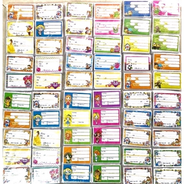 100 nhãn vở có keo sẵn