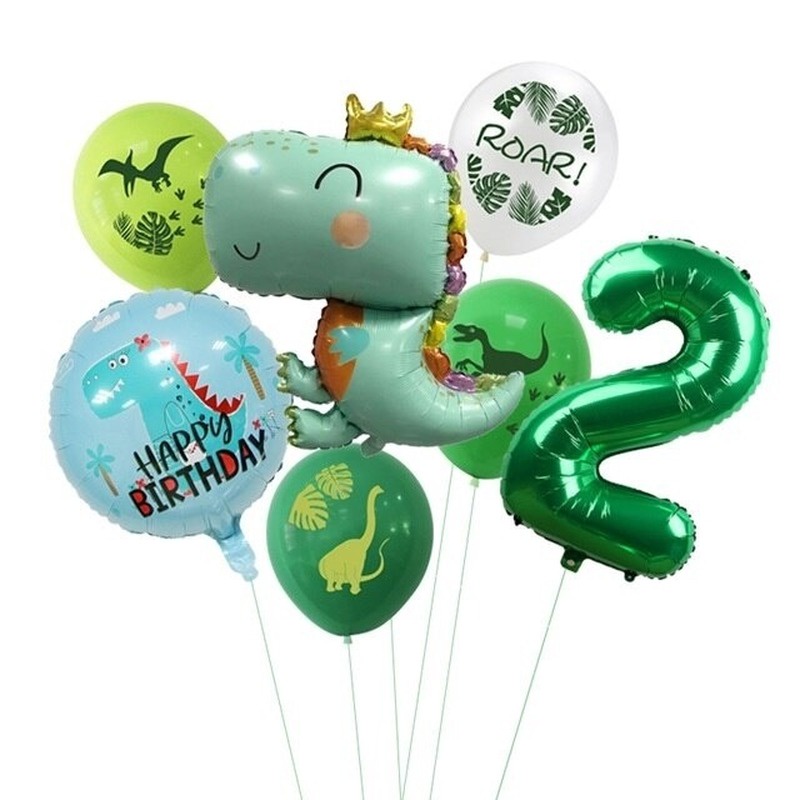 Set 7 Bong Bóng Hình Khủng Long Trang Trí Tiệc Sinh Nhật Cho Bé